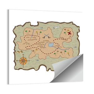 Pirate Treasure Map Wall Art