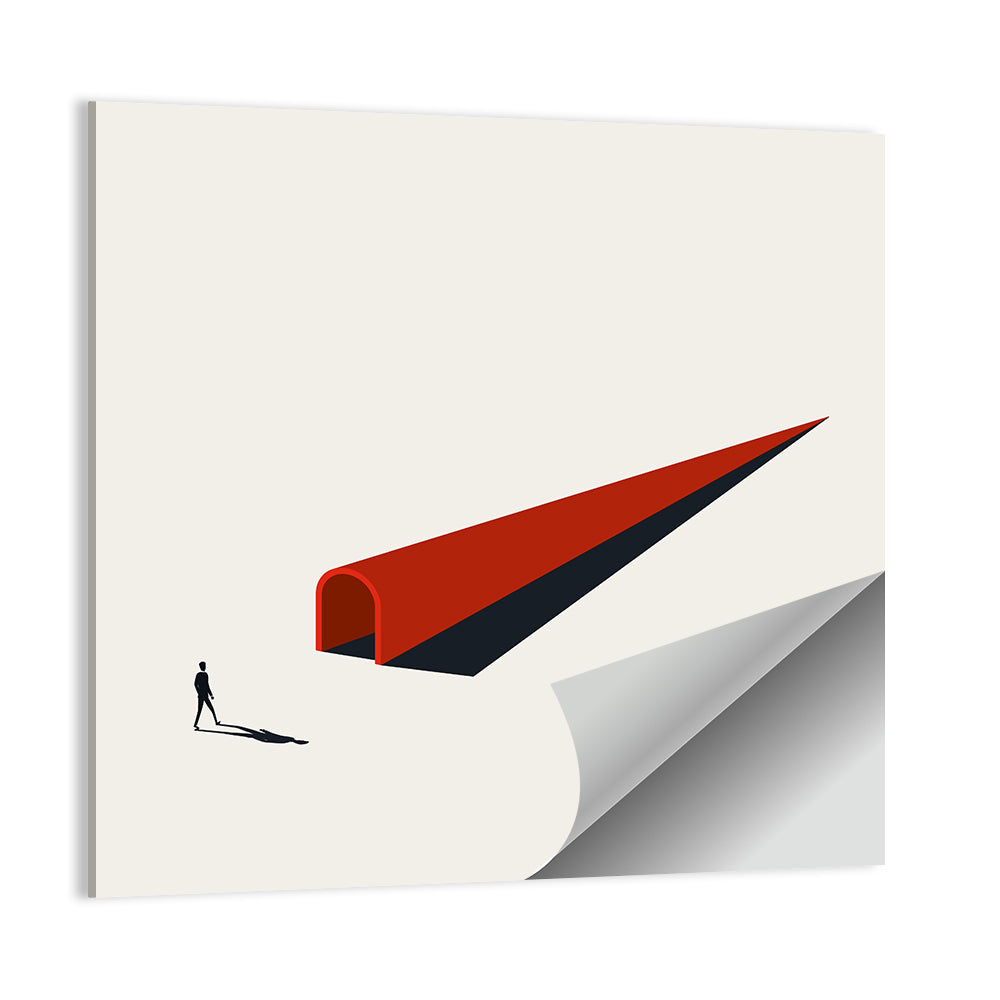 Silhouette in Red Tunnel Wall Art