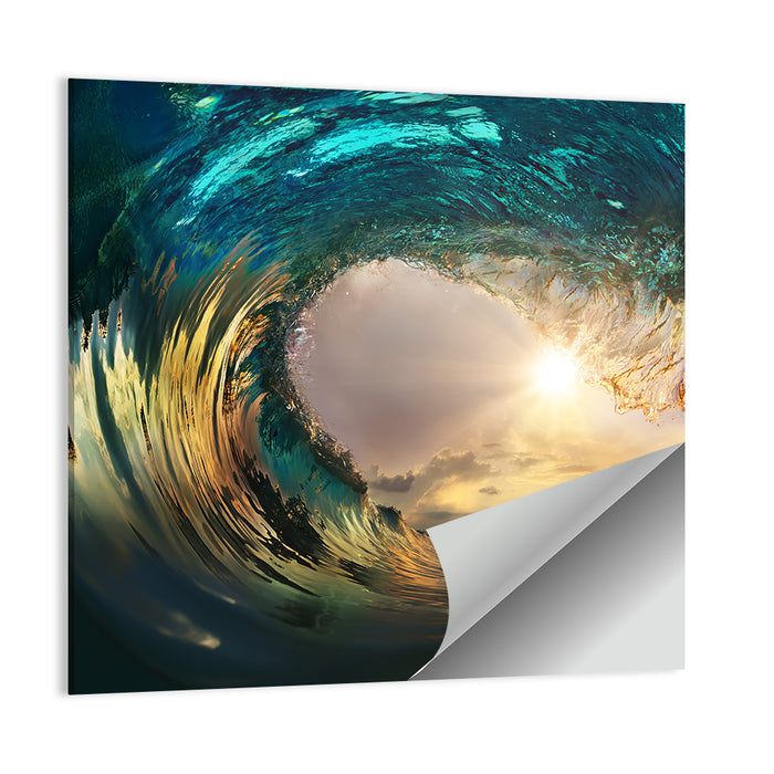 Sunset Barrel Wave Wall Art as a poster print