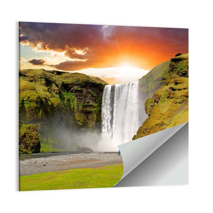 Skógafoss at Sunset, Iceland Wall Art as a poster print