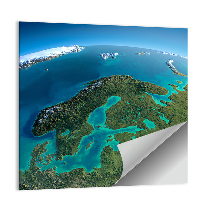 Scandinavia from Space Wall Art as a poster print