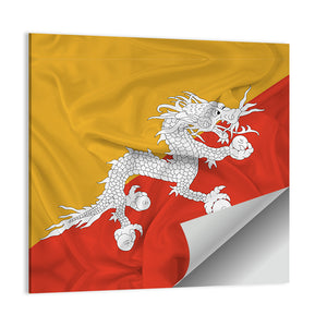 Waving Bhutan Flag Wall Art