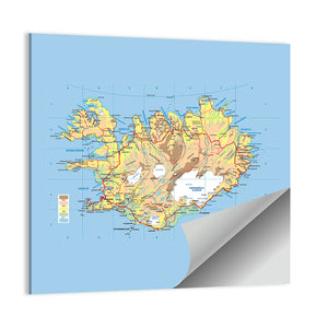 Iceland Map Wall Art