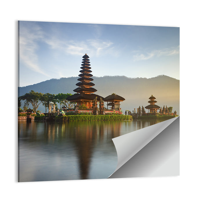 Ulun Danu Beratan Temple at Sunrise Wall Art as a poster print