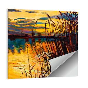 Lake On Sunset Wall Art