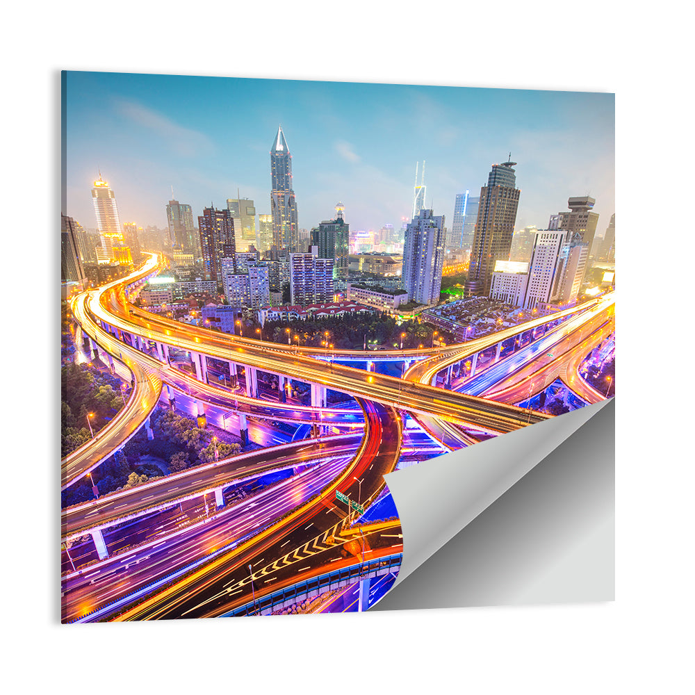 Shanghai Highways Skyline Wall Art