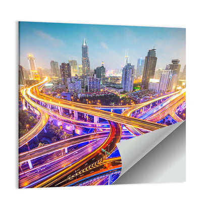 Shanghai Highways Skyline Wall Art