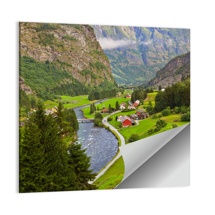 Flam Village Norway Wall Art as a poster print