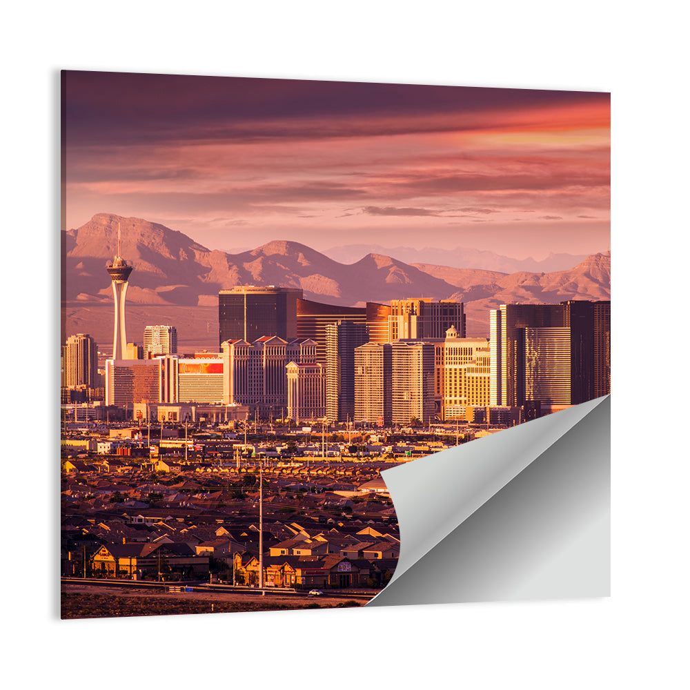 Las Vegas Strip Sunset Skyline Wall Art