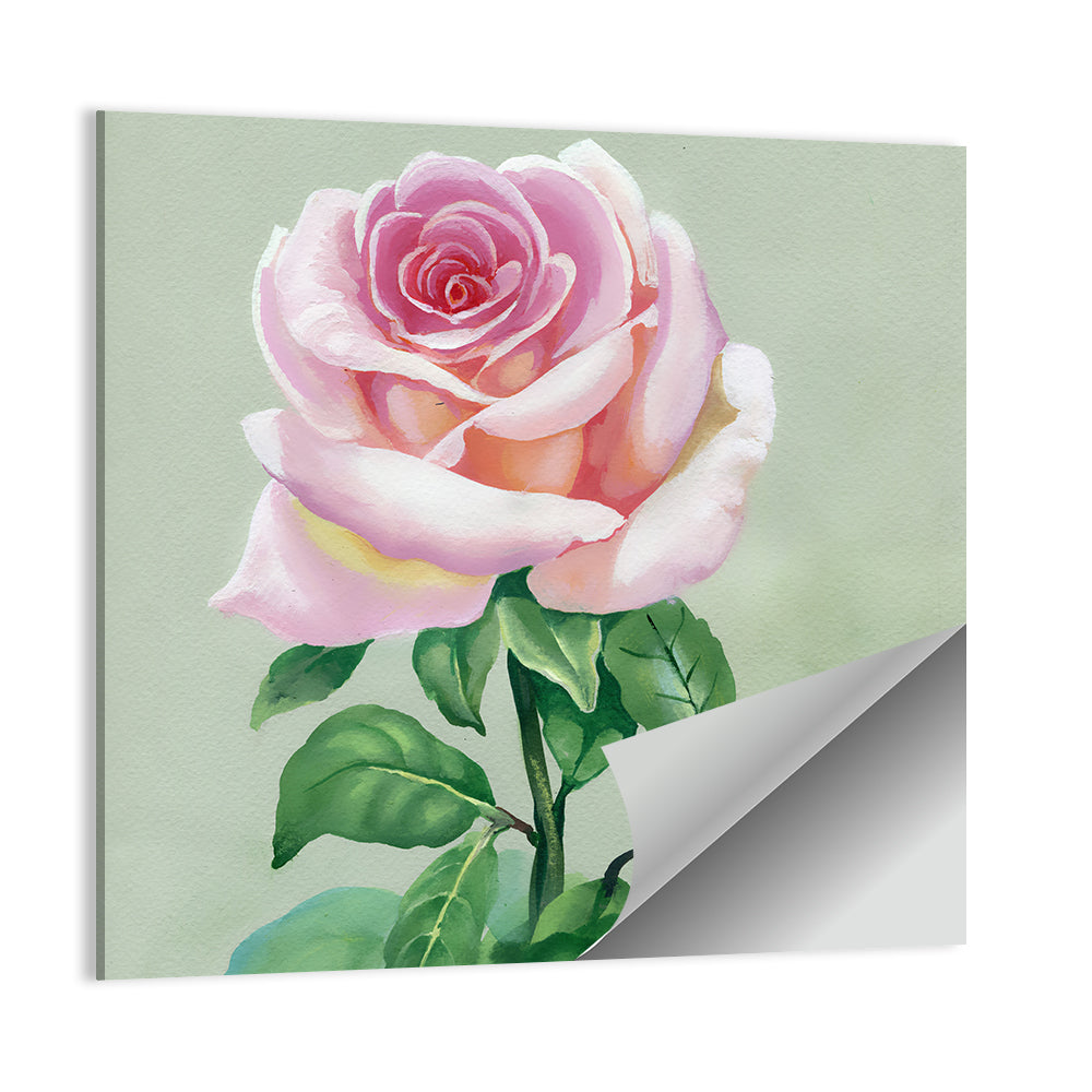 Pink Watercolor Rose Wall Art