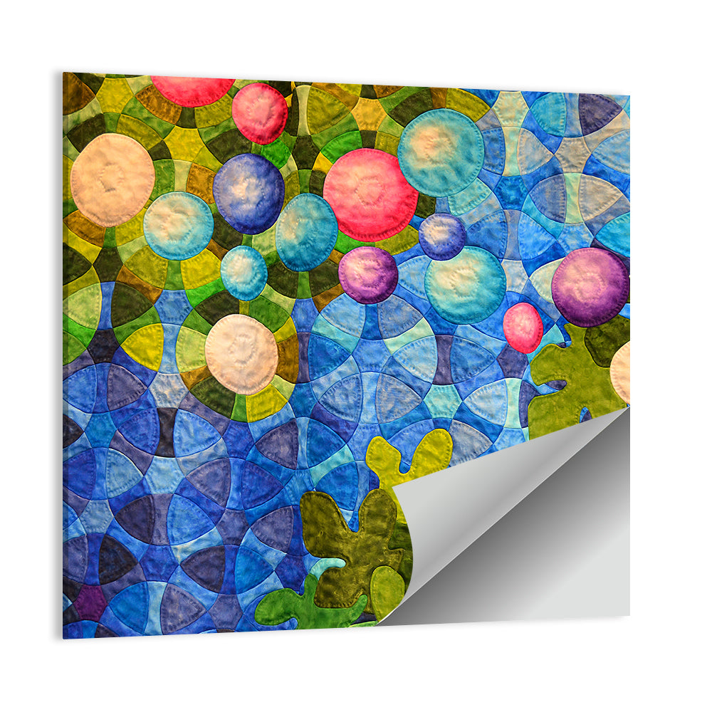 Colorful Quilted Circle Pattern Wall Art