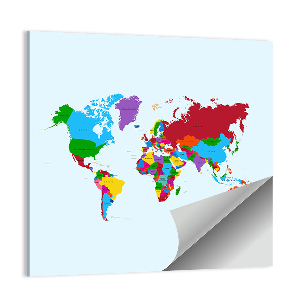 Minimalist Colorful World Map Wall Art