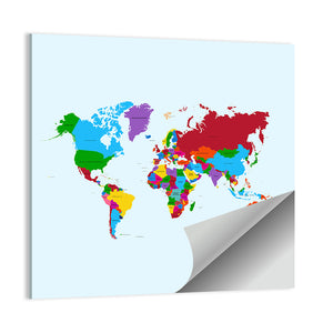 Colorful World Map Wall Art