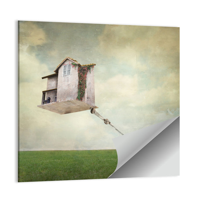 Floating House with Pulley Wall Art as a poster print