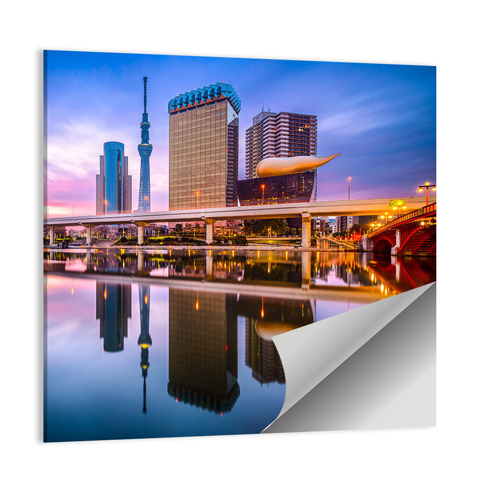 Tokyo Skyline & Sumida River At Dawn Wall Art