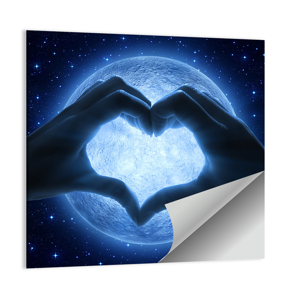 Moon Heart Silhouette Wall Art