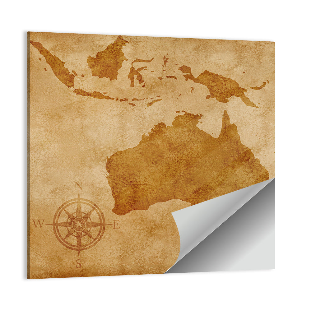 Vintage Grunge Map of Australia Wall Art