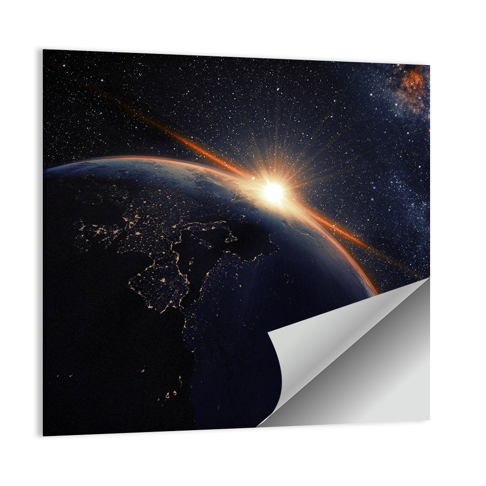 Sunrise Over Earth from Orbit Wall Art