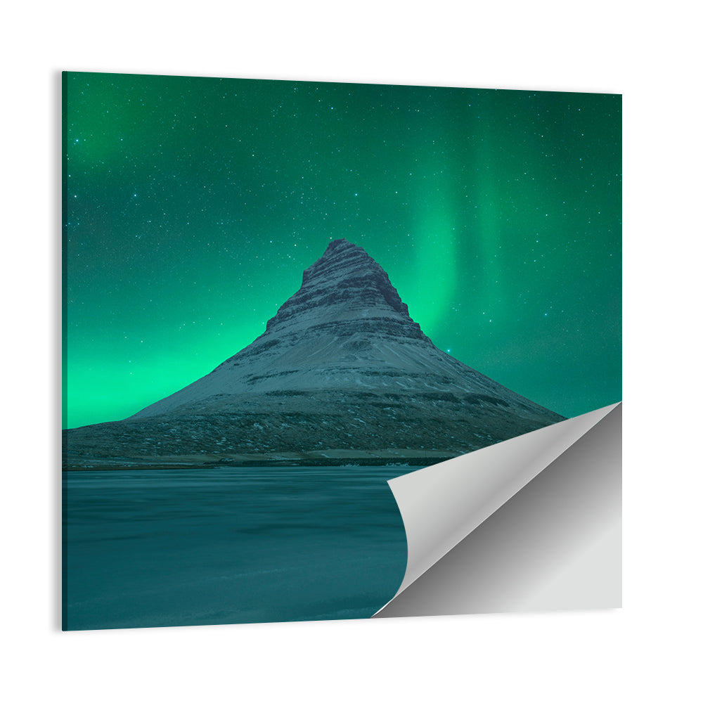 Northern Lights At Mount Kirkjufell Wall Art