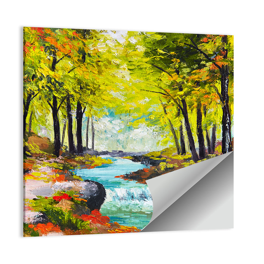 Autumn Forest Stream Wall Art
