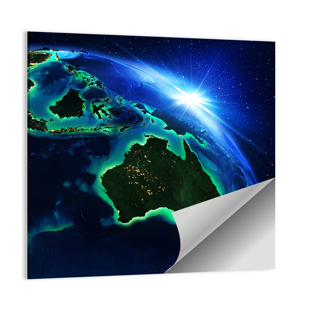 Australia and Indonesia from Space Wall Art
