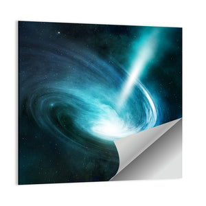 Spiral Nebula & Light Ray In Deep Space Wall Art