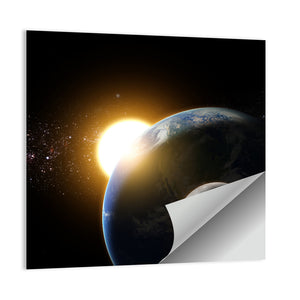 Sunrise To Earth & Moon Wall Art