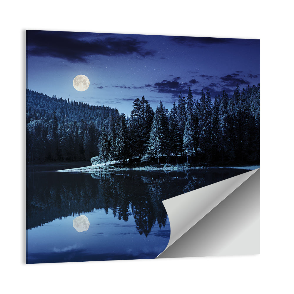 Moonlit Pine Lake Wall Art