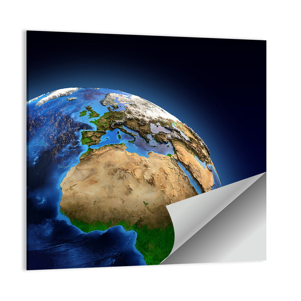 Detailed Earth from Space Wall Art