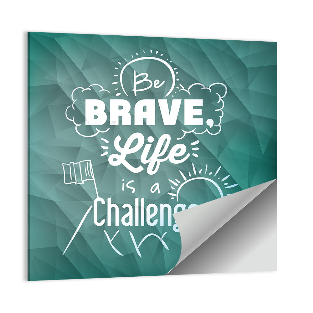 Teal Encouraging Mountain Quote Wall Art