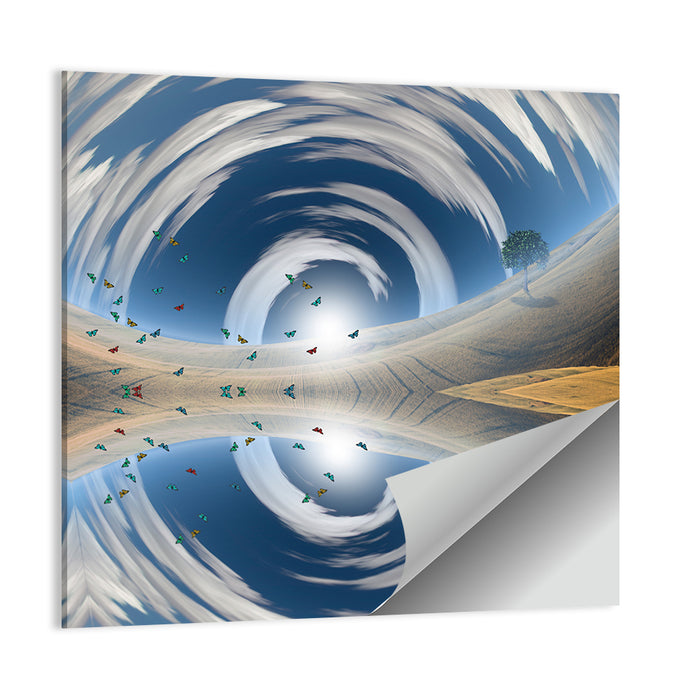 Swirling Sky Reflection Wall Art as a poster print