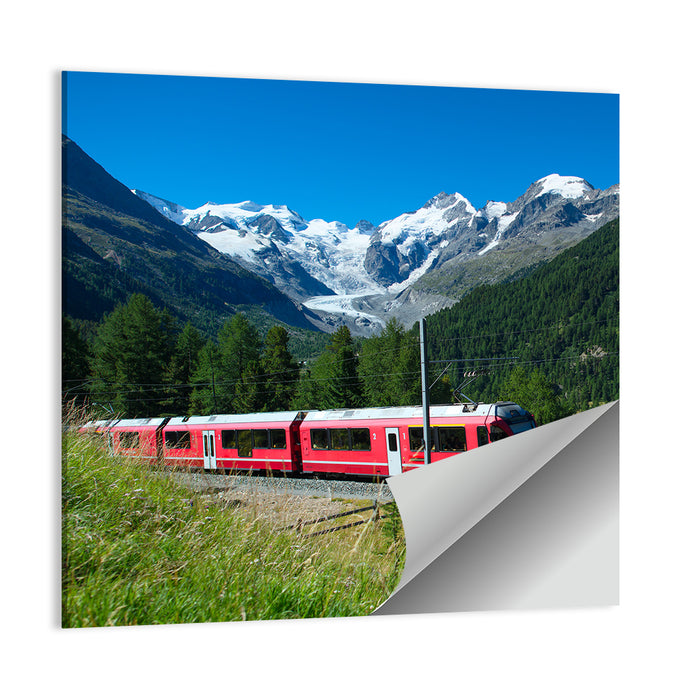 Bernina Express in Swiss Alps Wall Art as a poster print