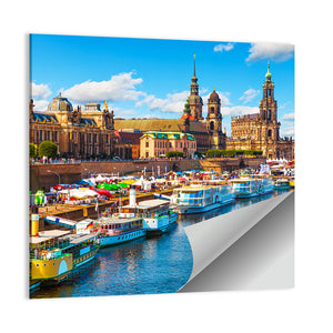 Old Town With Elbe River Embankment Wall Art