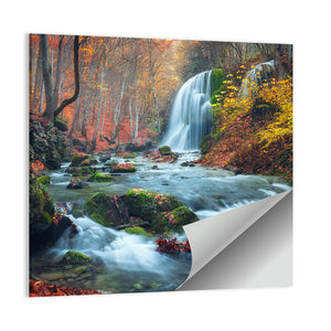 Silver Stream Waterfall In Crimea Wall Art