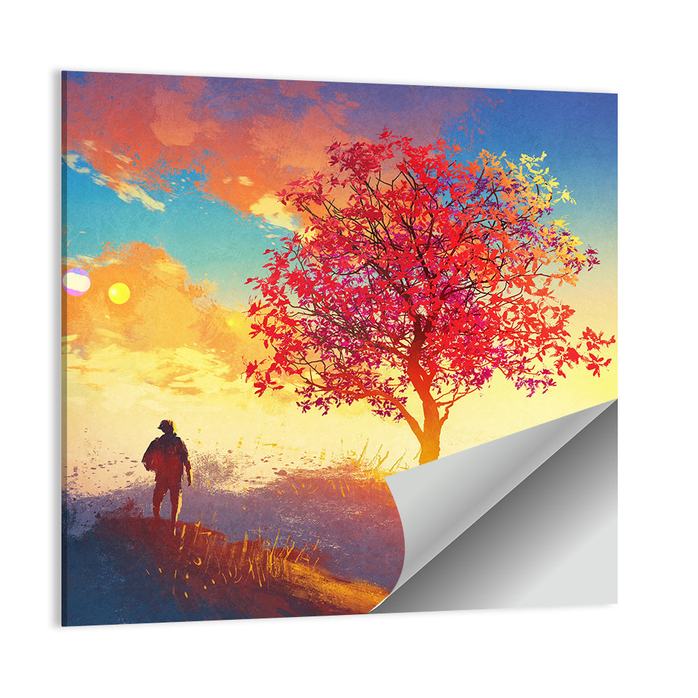 Surreal Autumn Dusk Landscape Wall Art