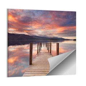 Flooded Jetty In Derwent Water Wall Art