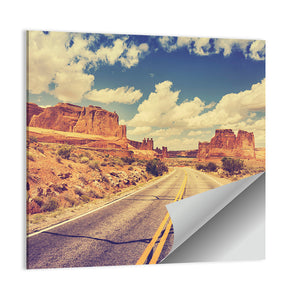 Vintage Desert Road In USA Wall Art