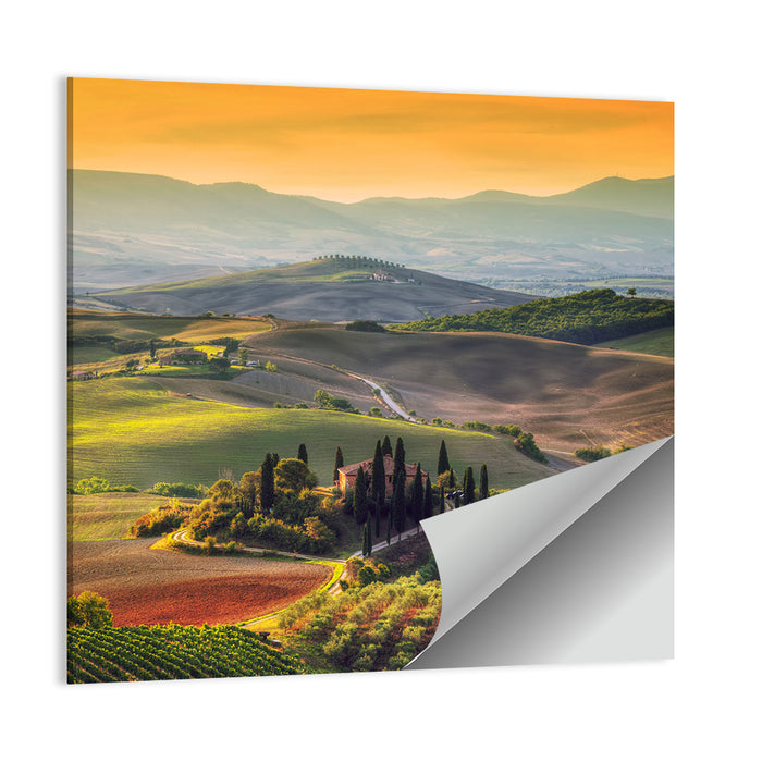 Val D'orcia Sunset Hills Wall Art as a poster print