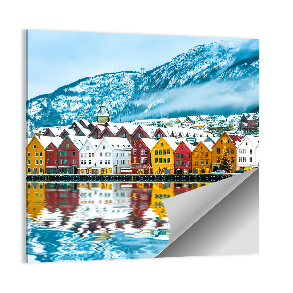 Bryggen Wharf in Bergen Wall Art