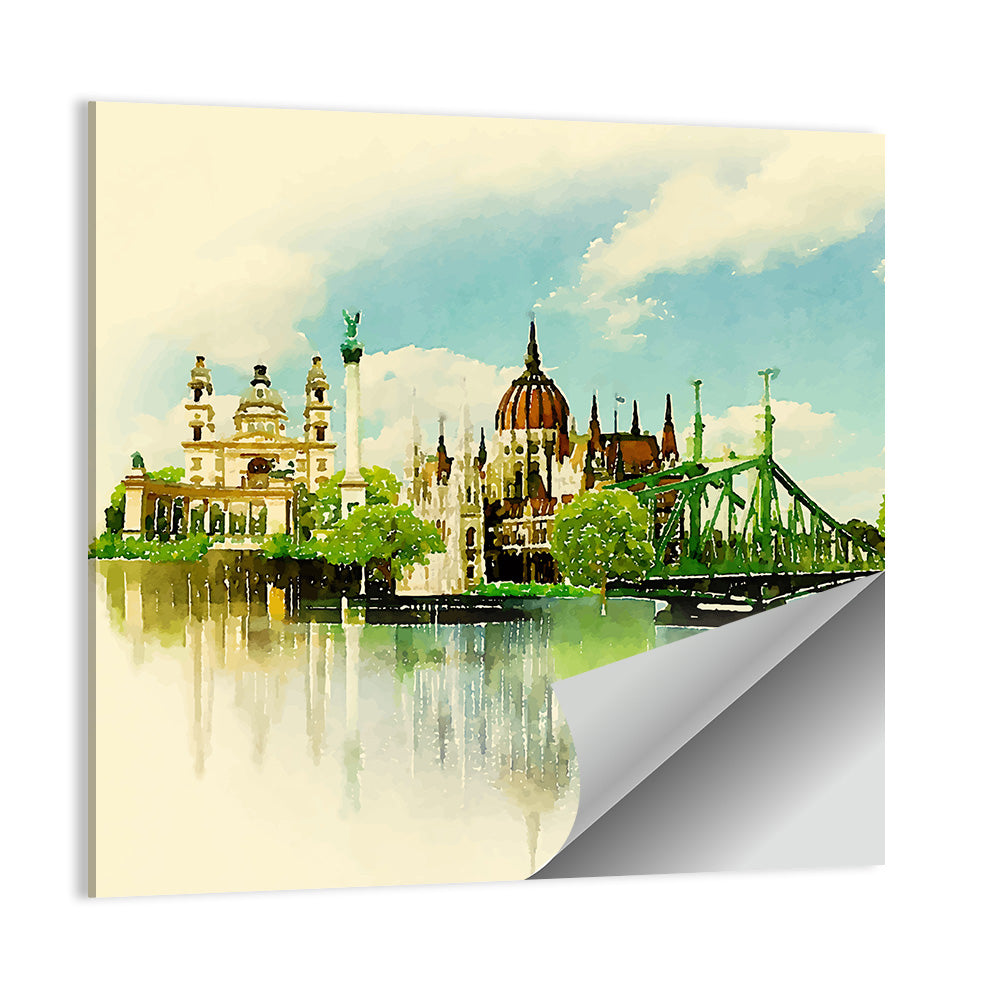 Watercolor Budapest Illustration Wall Art