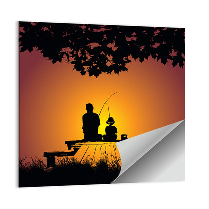 Fishing In The Sunset Wall Art