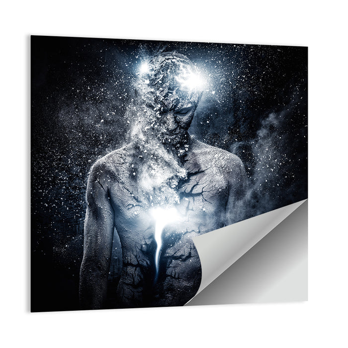 Glowing Core Surreal Portrait Wall Art as a poster print