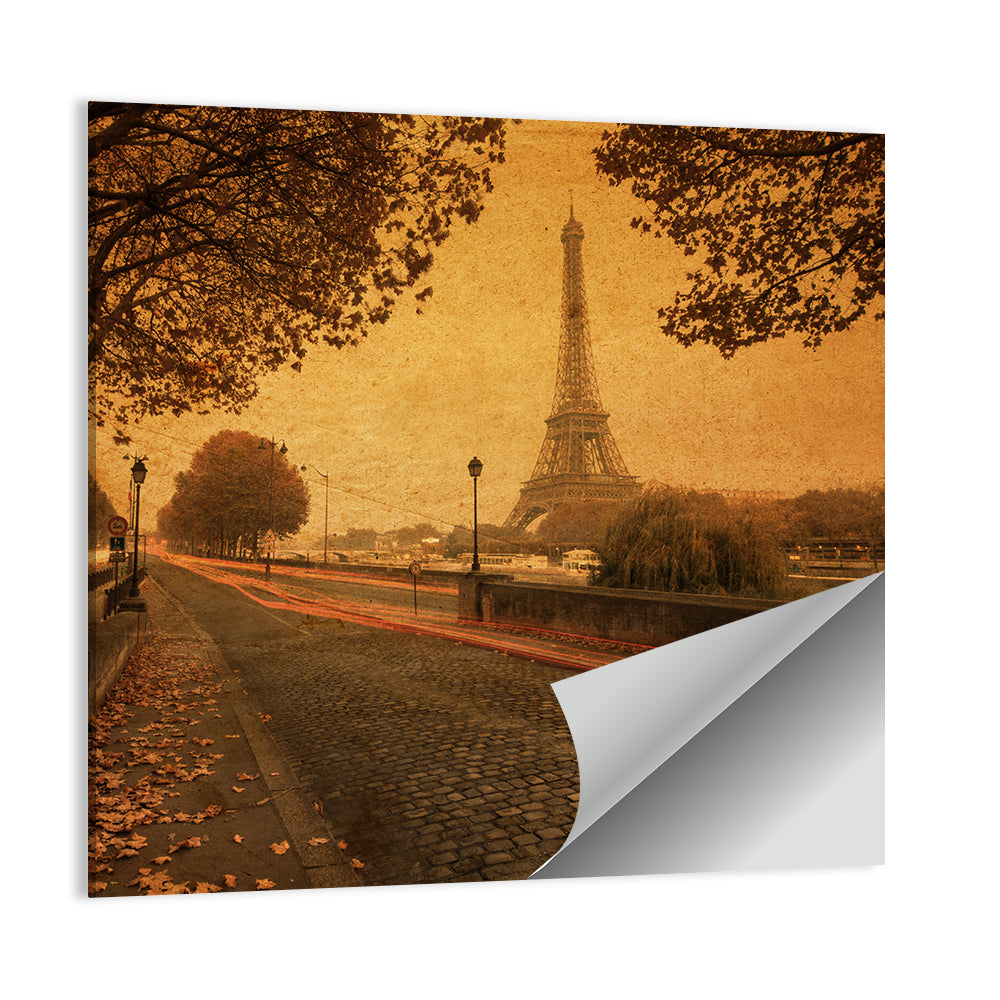 Paris Street Autumn Dusk Wall Art