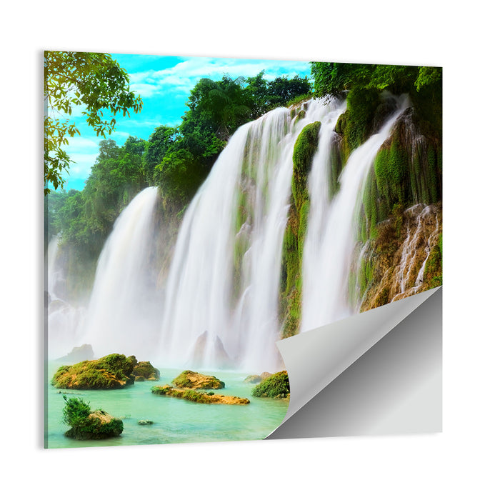 Sunlit Ban Gioc Waterfall Wall Art as a poster print