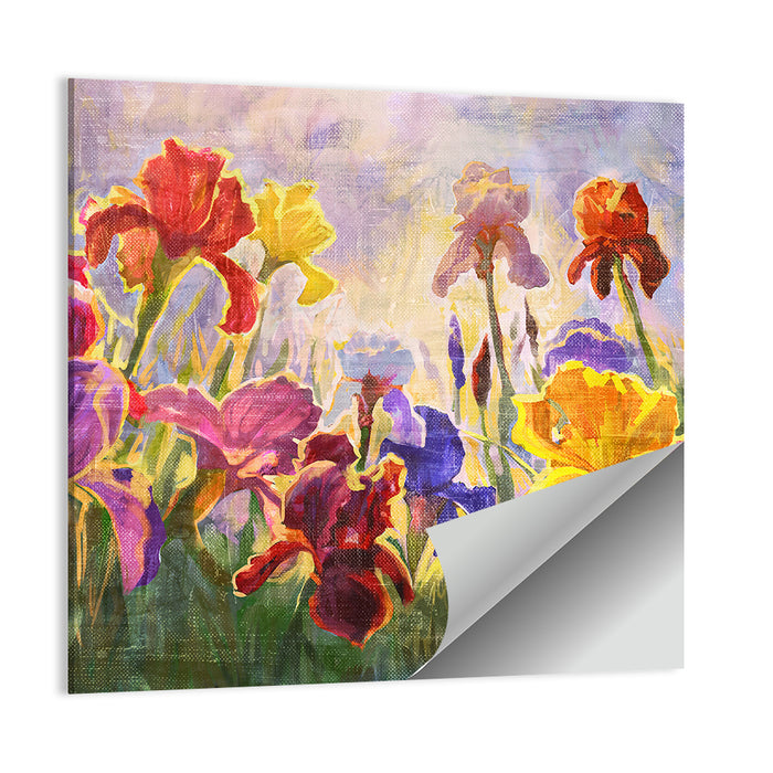 Iris Garden Illustration Wall Art as a poster print