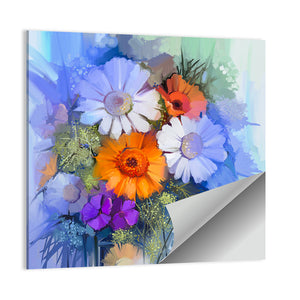 Oil Painted Flowers Wall Art