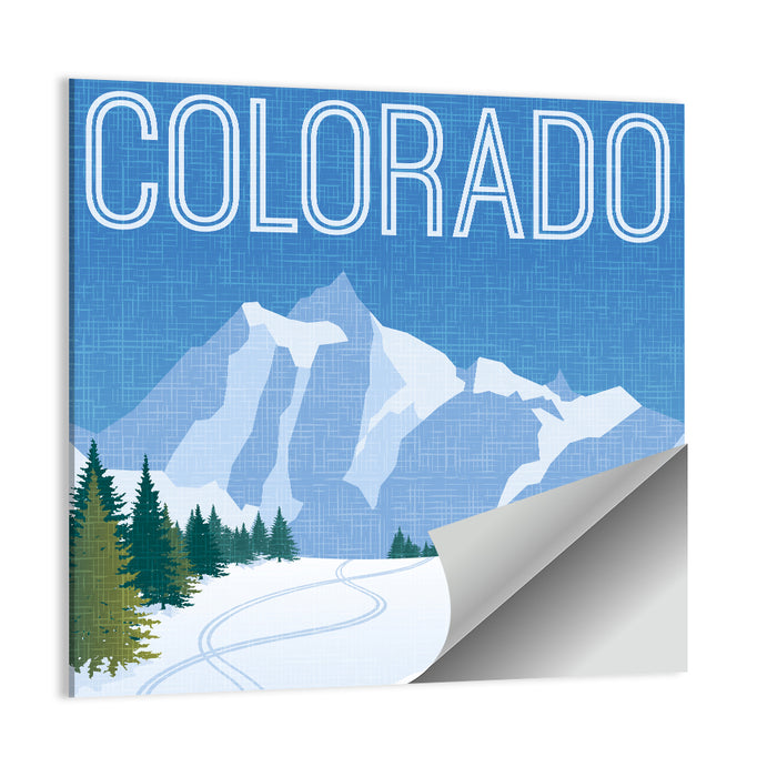 Retro Colorado Ski Scene Wall Art as a poster print