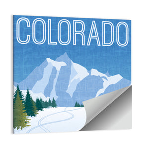 Retro Travel Poster Colorado Ski Mountains Wall Art
