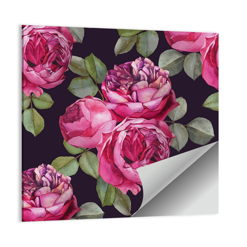 Pink Watercolor Roses Wall Art