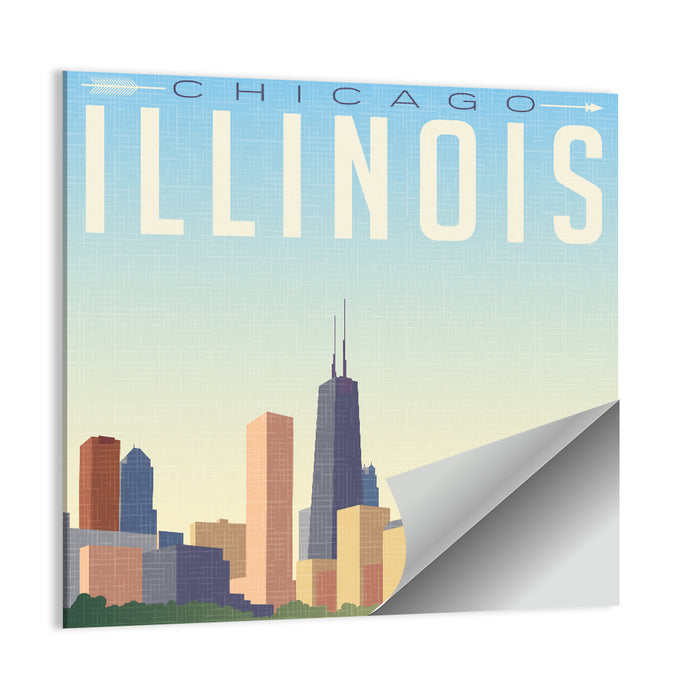 Vintage Chicago Travel Wall Art as a poster print